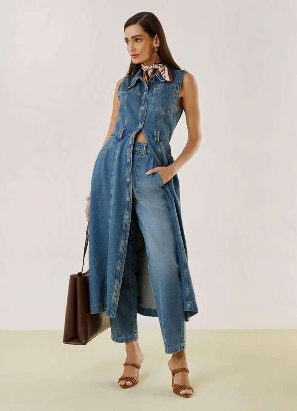 Maria.valentina - Calça Maria.Valentina Cenoura Alta Azul Azul