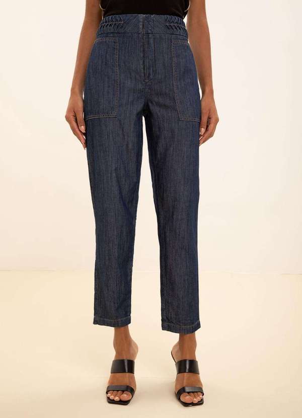 Maria.valentina - Calça Maria.Valentina Cenoura Alta Azul Azul 3