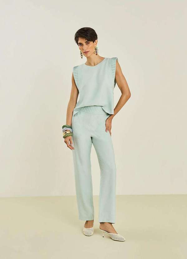 Maria.valentina - Calça Maria.Valentina Cenoura Alta Azul Azul