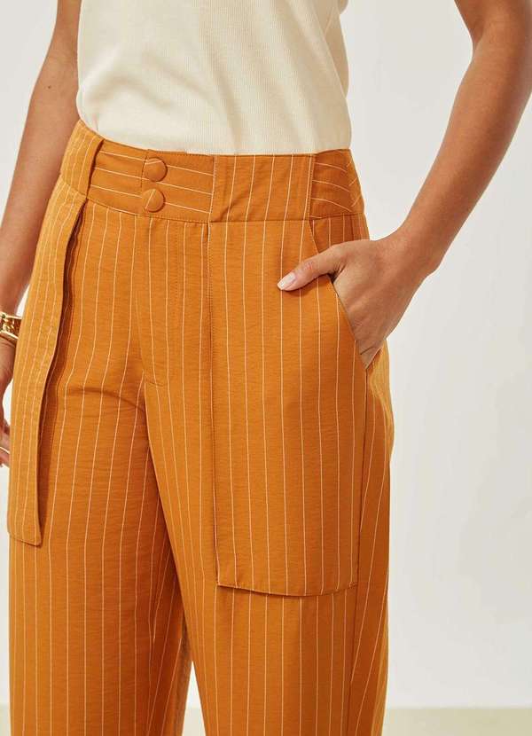 Maria.valentina - Calça Maria.Valentina Cenoura Alta Marrom Marrom 3