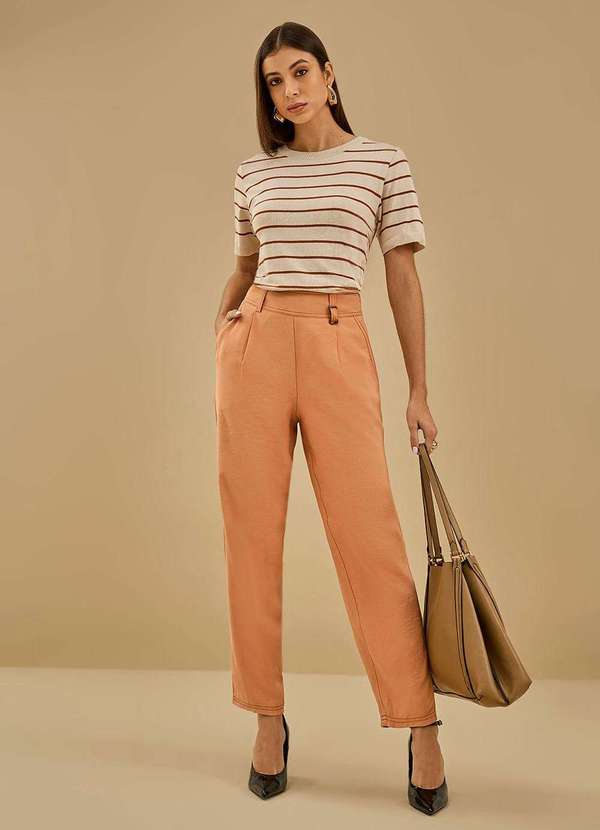 Maria.valentina - Calça Maria.Valentina Cenoura Alta Marrom Marrom