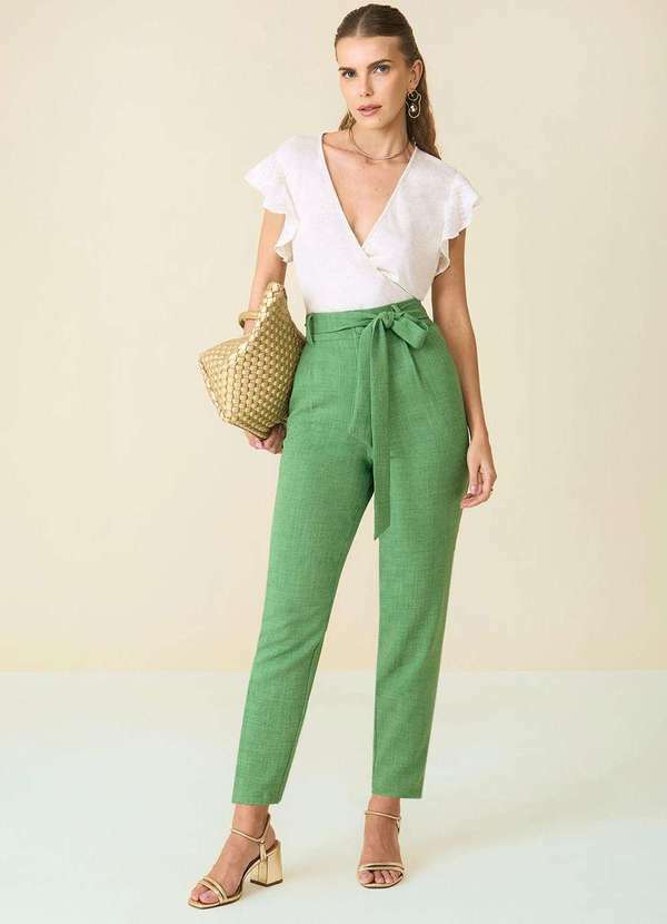 Maria.valentina - Calça Maria.Valentina Cenoura Alta Verde Verde