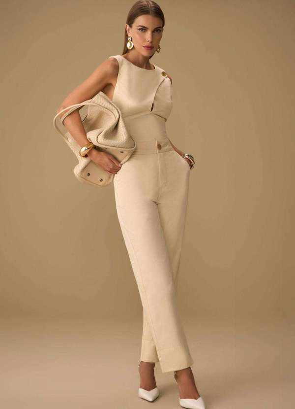 Maria.valentina - Calça Maria.Valentina Cenoura Alta Amarelo Amarelo