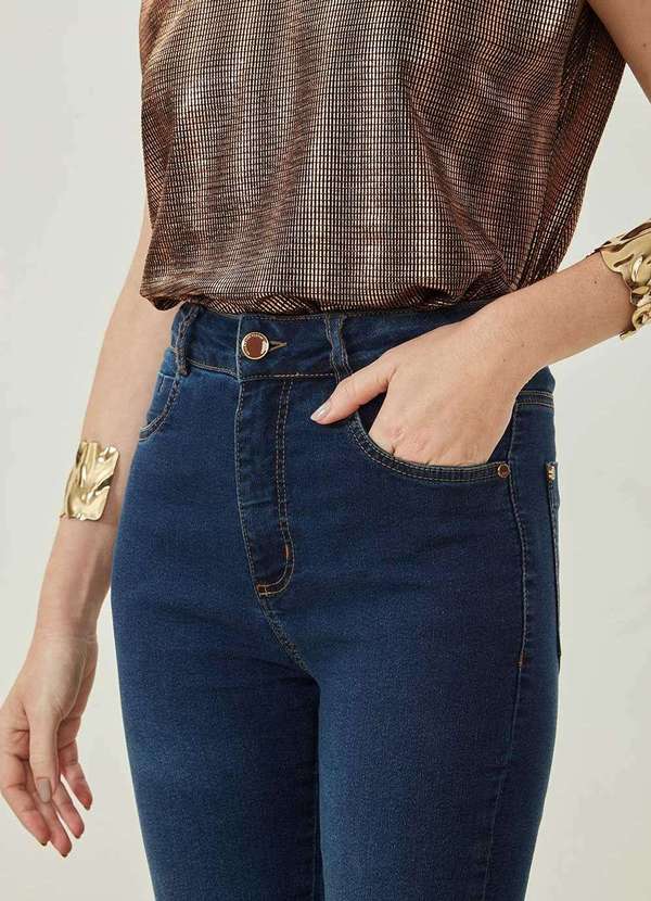 Maria.valentina - Calça Maria.Valentina Cigarrete Alta Azul Azul 4