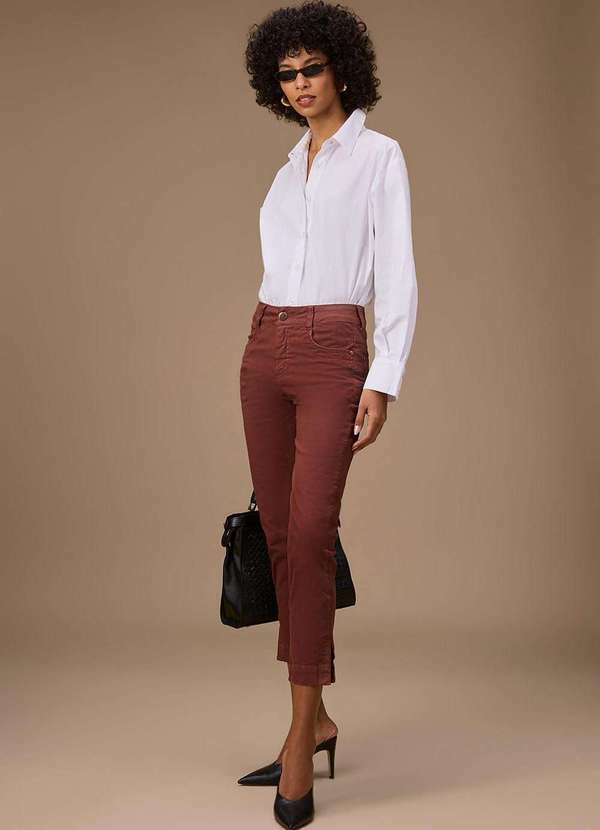 Maria.valentina - Calça Maria.Valentina Cigarrete Média Marrom Marrom