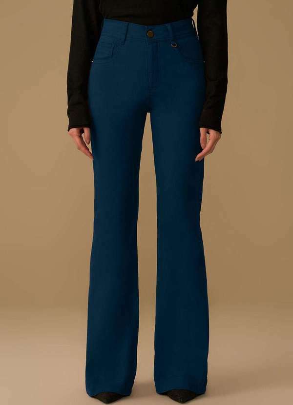Maria.valentina - Calça Maria.Valentina Flare Alta Azul Escuro Azul 2