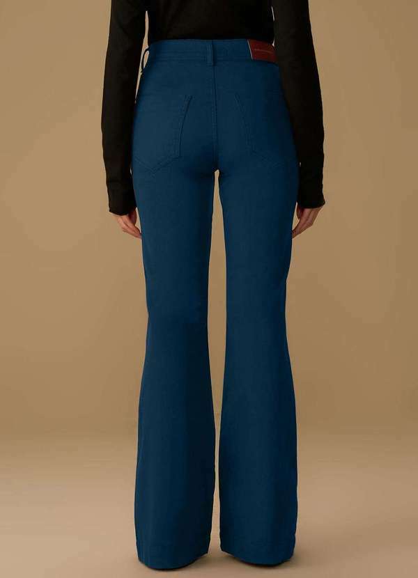 Maria.valentina - Calça Maria.Valentina Flare Alta Azul Escuro Azul 4