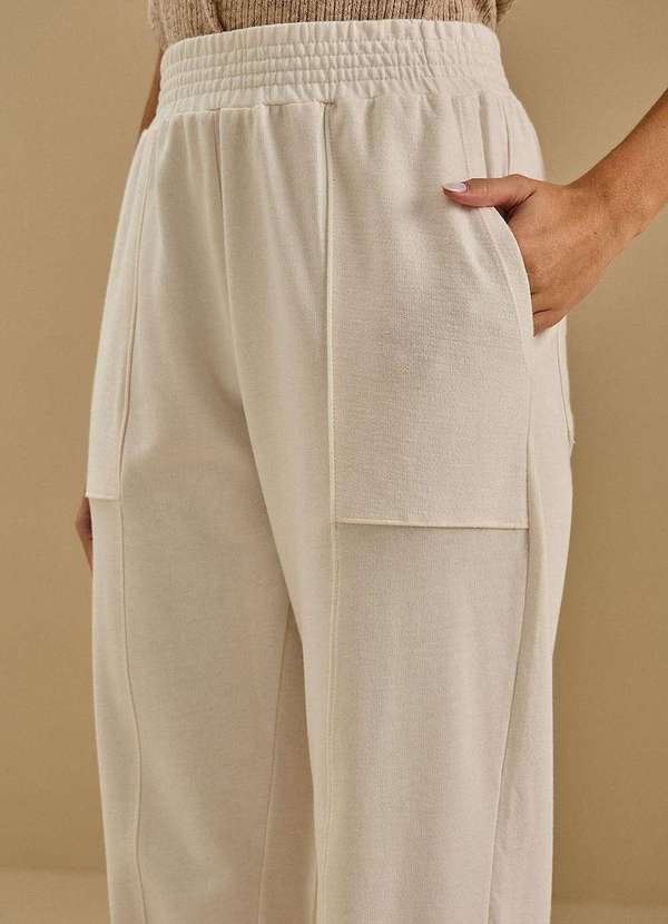 Maria.valentina - Calça Maria.Valentina Jogging Alta Off White Branco