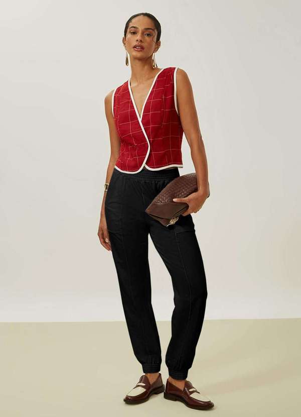 Maria.valentina - Calça Maria.Valentina Jogging Alta Preto Preto