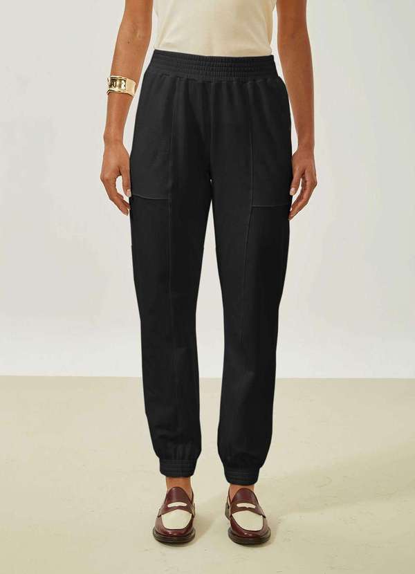 Maria.valentina - Calça Maria.Valentina Jogging Alta Preto Preto 2