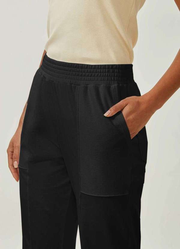 Maria.valentina - Calça Maria.Valentina Jogging Alta Preto Preto 3