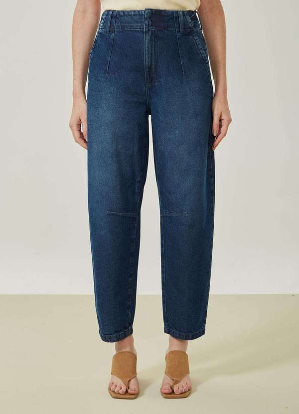 Maria.valentina - Calça Maria.Valentina Mom Alta Azul Azul 2