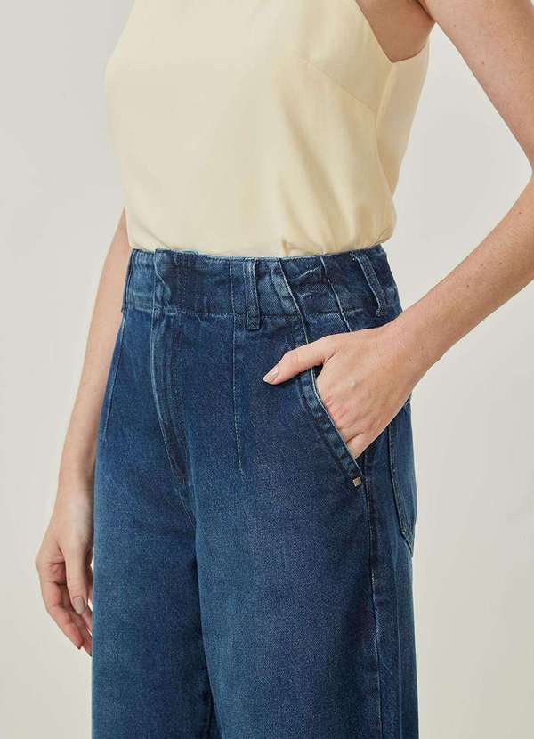 Maria.valentina - Calça Maria.Valentina Mom Alta Azul Azul 4