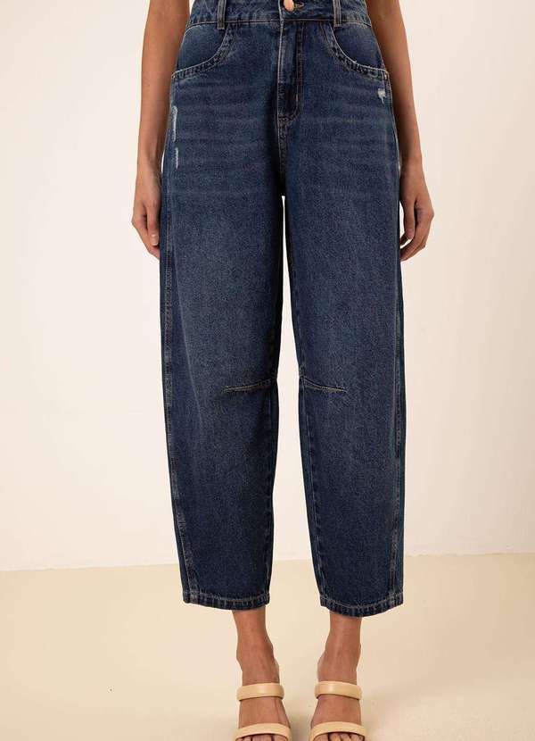 Maria.valentina - Calça Maria.Valentina Mom Alta Azul Azul 2