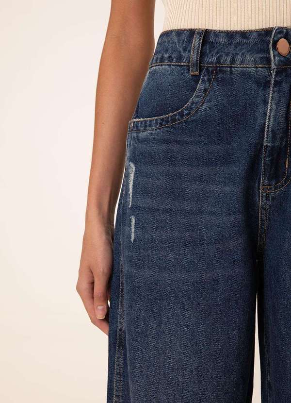 Maria.valentina - Calça Maria.Valentina Mom Alta Azul Azul 3