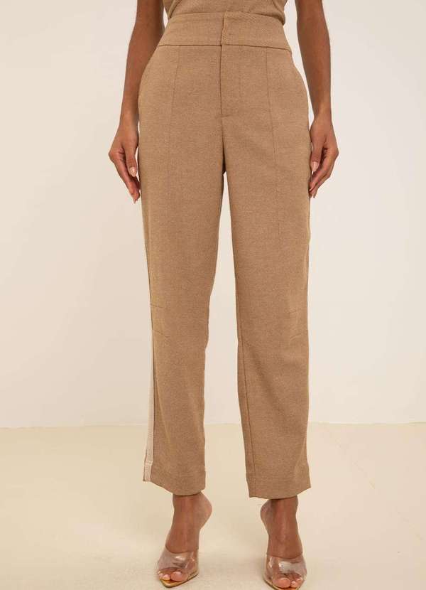 Maria.valentina - Calça Maria.Valentina Mom Alta Bege Bege