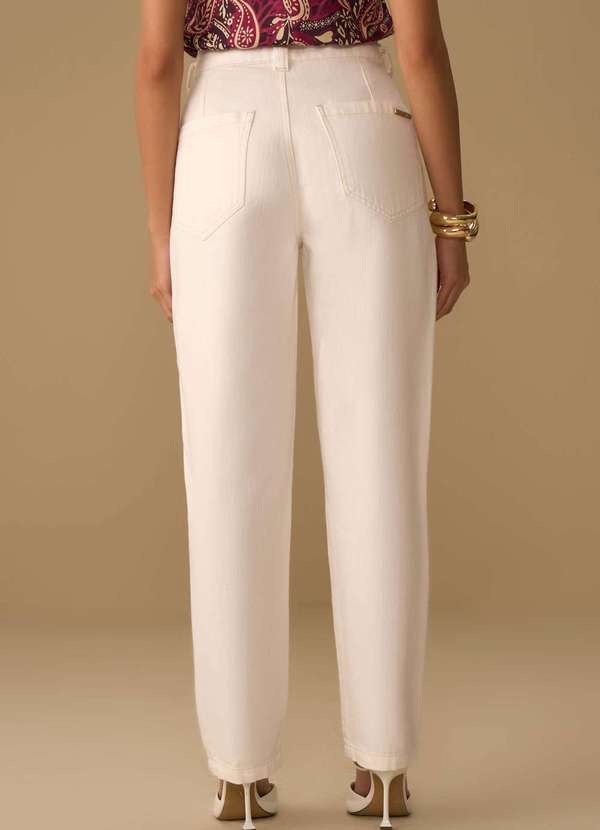 Maria.valentina - Calça Maria.Valentina Mom Alta Off White Branco 4