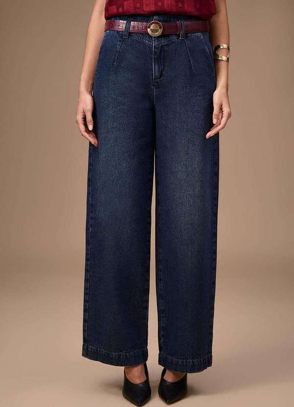 Maria.valentina - Calça Maria.Valentina Pantalona Alta Azul Azul