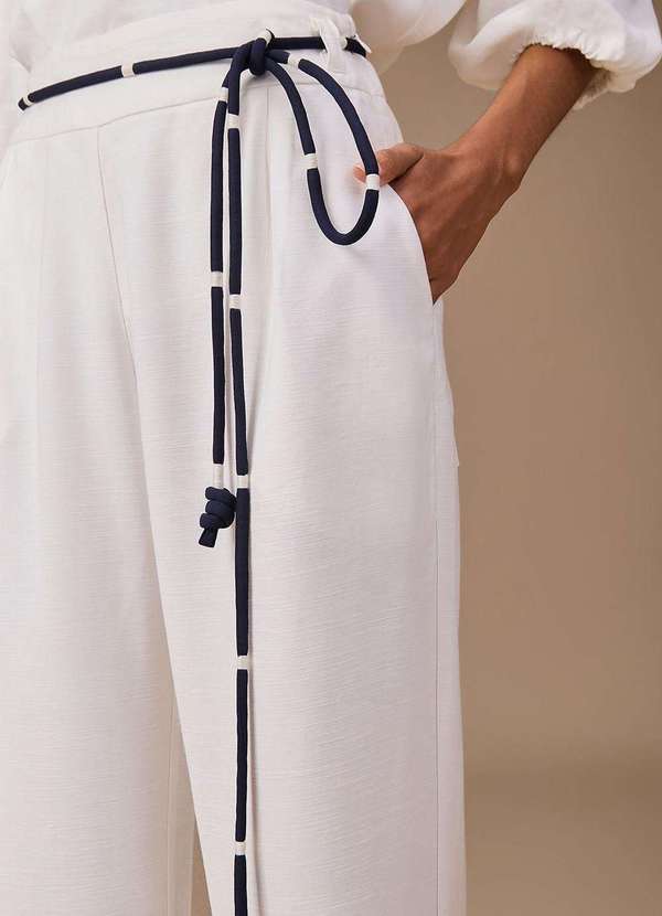 Maria.valentina - Calça Maria.Valentina Pantalona Alta Off White Branco 3