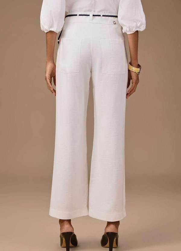 Maria.valentina - Calça Maria.Valentina Pantalona Alta Off White Branco 4