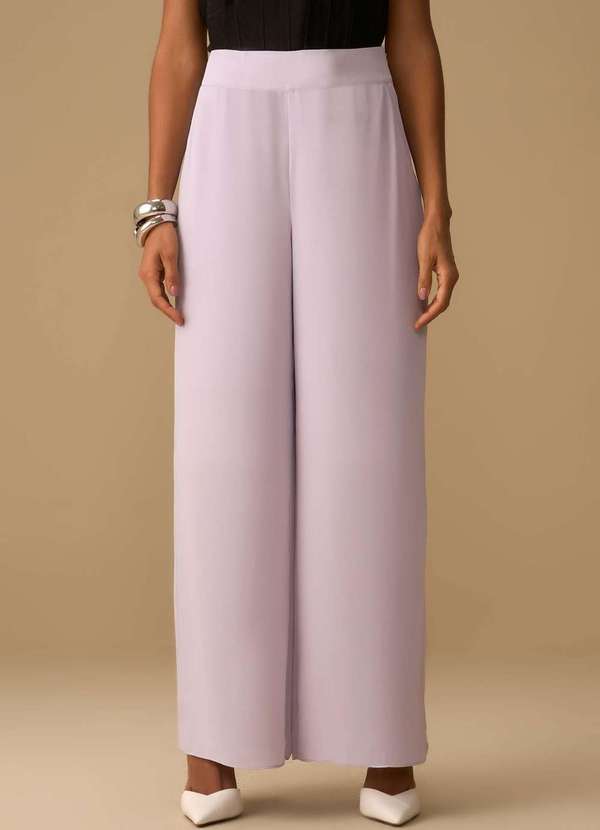 Maria.valentina - Calça Maria.Valentina Pantalona Alta Lilas Rosa