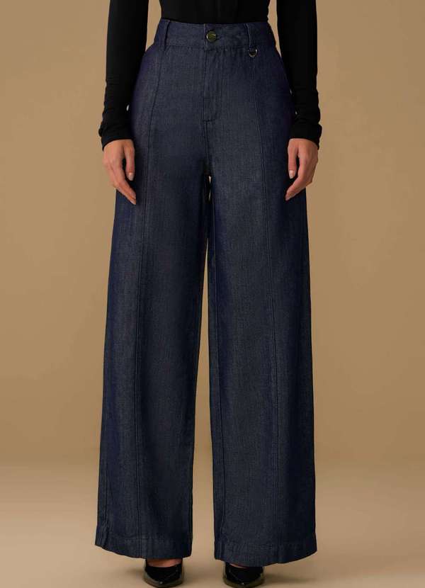 Maria.valentina - Calça Maria.Valentina Pantalona Alta Azul Azul 2