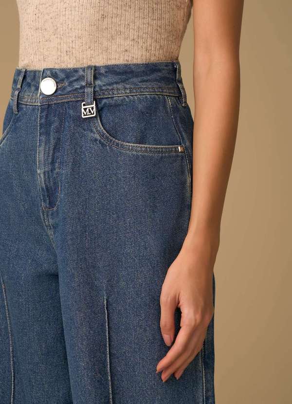 Maria.valentina - Calça Maria.Valentina Pantalona Alta Azul Azul 3