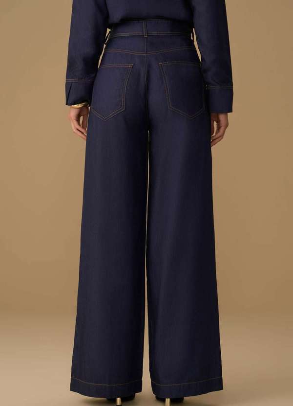 Maria.valentina - Calça Maria.Valentina Pantalona Alta Azul Azul 4