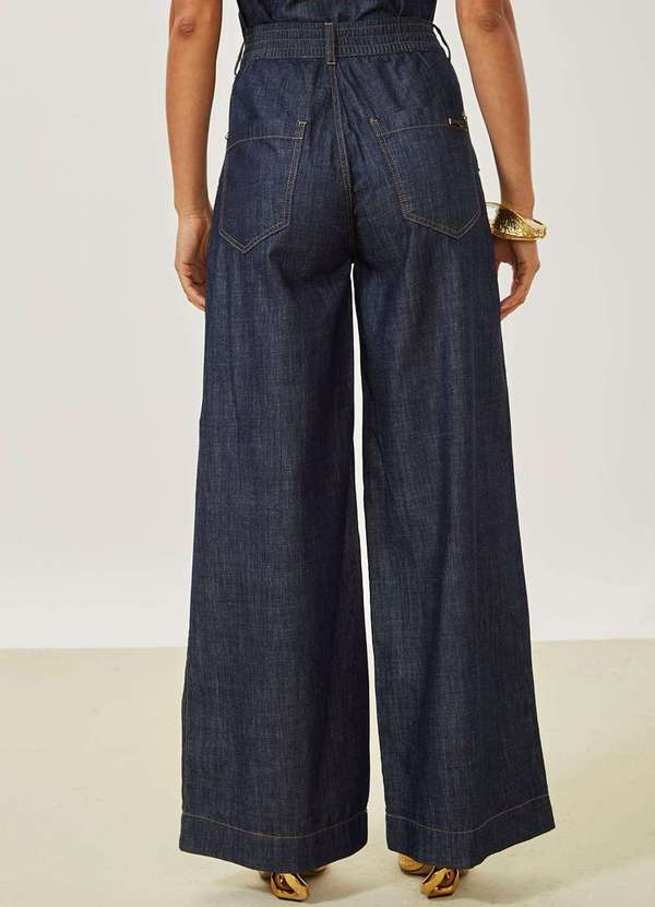 Maria.valentina - Calça Maria.Valentina Pantalona Alta Azul Azul 3