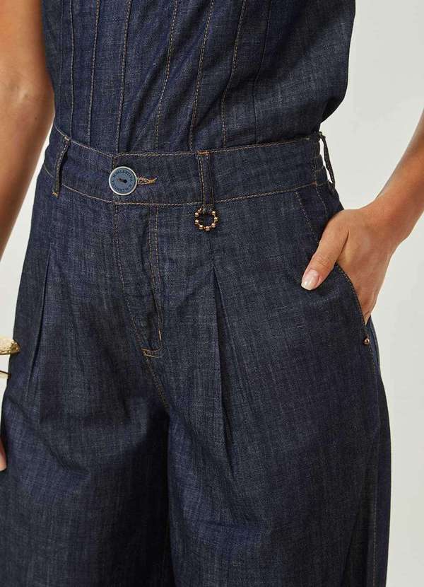 Maria.valentina - Calça Maria.Valentina Pantalona Alta Azul Azul 4