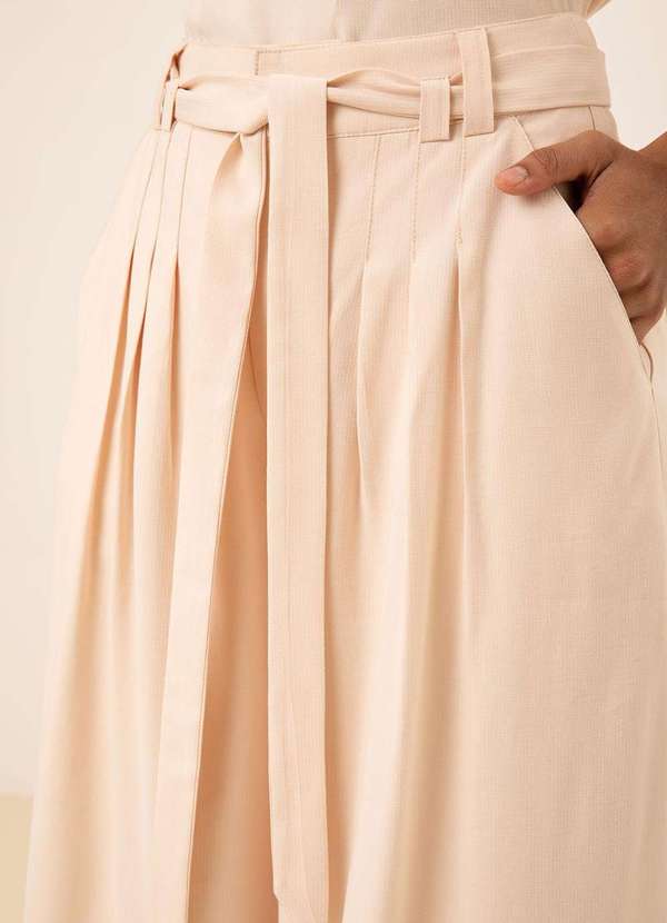 Maria.valentina - Calça Maria.Valentina Pantalona Alta Bege Bege 3