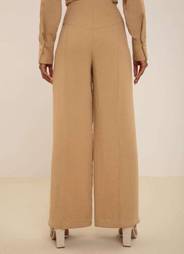 Maria.valentina - Calça Maria.Valentina Pantalona Alta Bege Bege 4