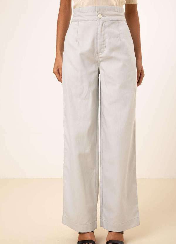 Maria.valentina - Calça Maria.Valentina Pantalona Alta Cinza Cinza 2