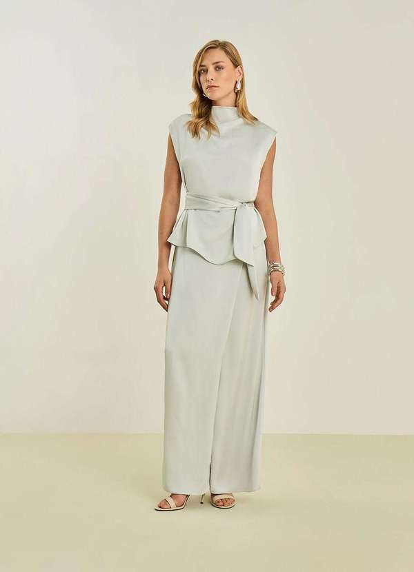 Maria.valentina - Calça Maria.Valentina Pantalona Alta Cinza Cinza