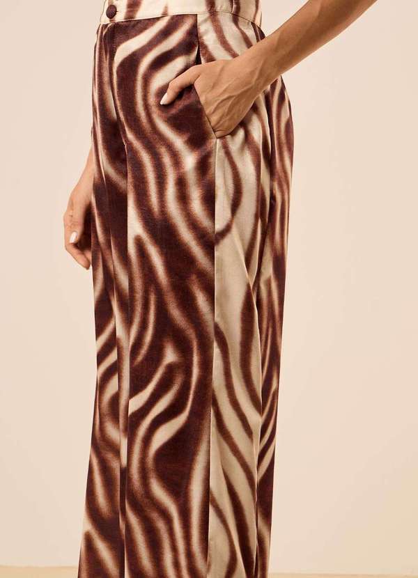 Maria.valentina - Calça Maria.Valentina Pantalona Alta Marrom Marrom 3