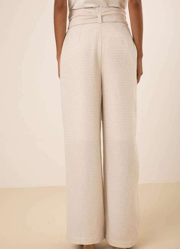 Maria.valentina - Calça Maria.Valentina Pantalona Alta Off White Branco