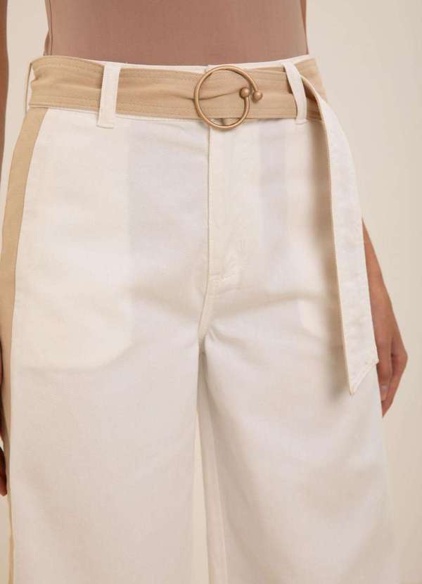 Maria.valentina - Calça Maria.Valentina Pantalona Alta Off White Branco 3