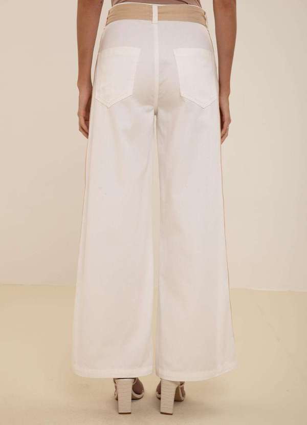 Maria.valentina - Calça Maria.Valentina Pantalona Alta Off White Branco 4