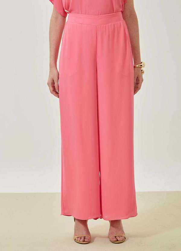 Maria.valentina - Calça Maria.Valentina Pantalona Alta Rosa Rosa 3