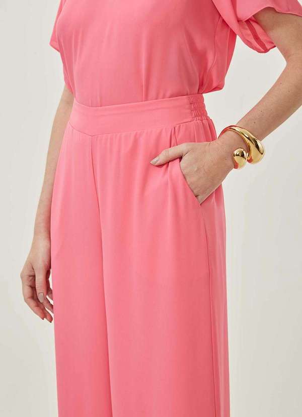 Maria.valentina - Calça Maria.Valentina Pantalona Alta Rosa Rosa 4