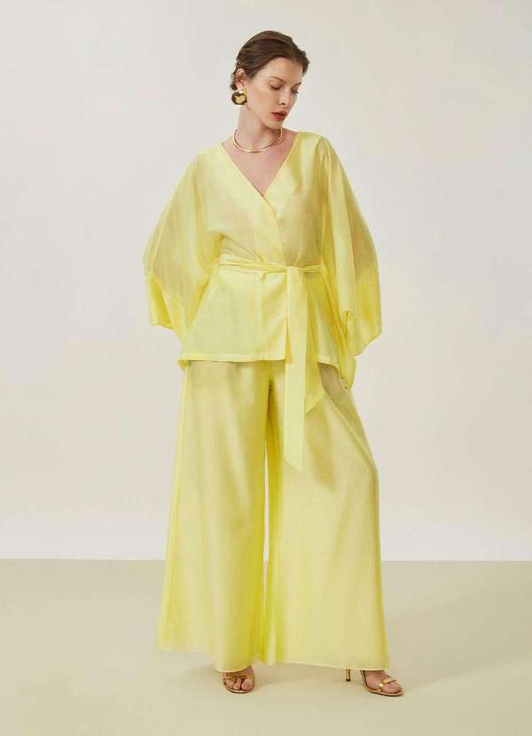 Maria.valentina - Calça Maria.Valentina Pantalona Alta Verde Verde