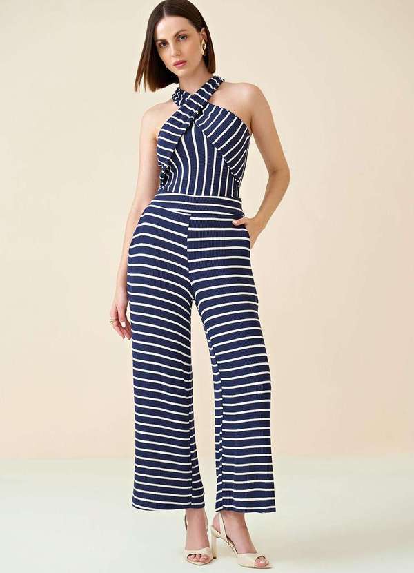 Maria.valentina - Calça Maria.Valentina Pantalona Cós Intermediário com Elástico Az Azul