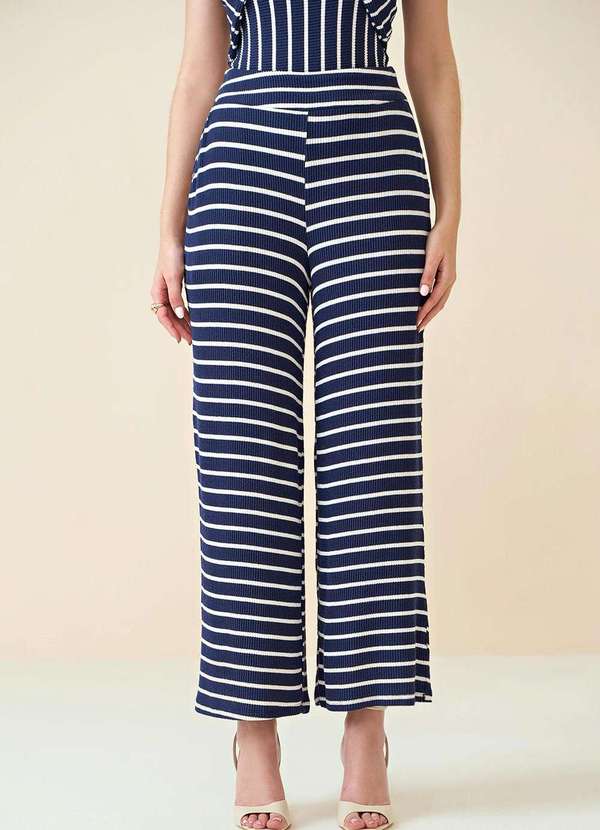 Maria.valentina - Calça Maria.Valentina Pantalona Cós Intermediário com Elástico Az Azul 2