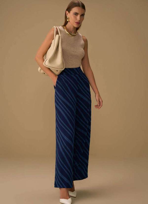 Maria.valentina - Calça Maria.Valentina Reta Alta Azul Azul 3