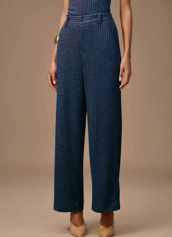 Maria.valentina - Calça Maria.Valentina Reta Alta Azul Escuro Azul 2