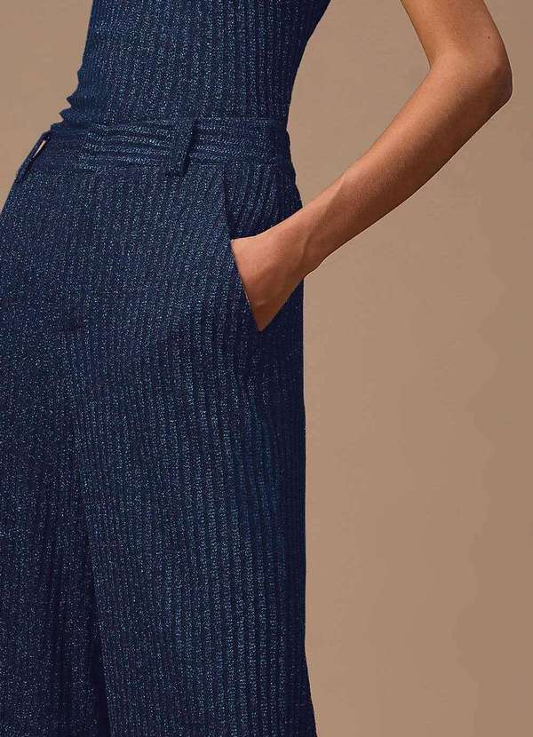 Maria.valentina - Calça Maria.Valentina Reta Alta Azul Escuro Azul 3