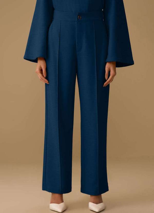 Maria.valentina - Calça Maria.Valentina Reta Alta Azul Escuro Azul 2