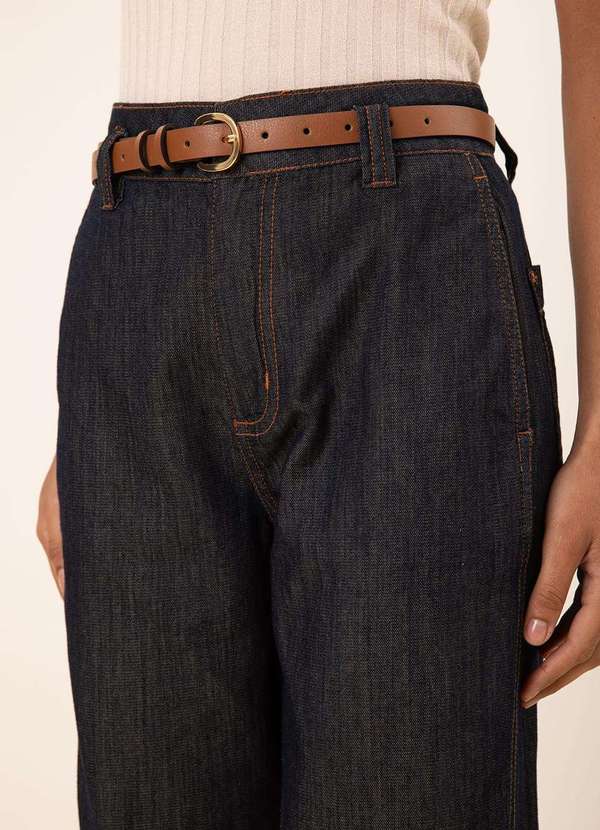 Maria.valentina - Calça Maria.Valentina Reta Alta Azul Azul