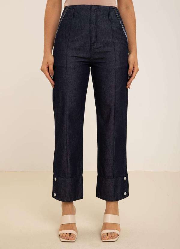 Maria.valentina - Calça Maria.Valentina Reta Alta Azul Azul 2