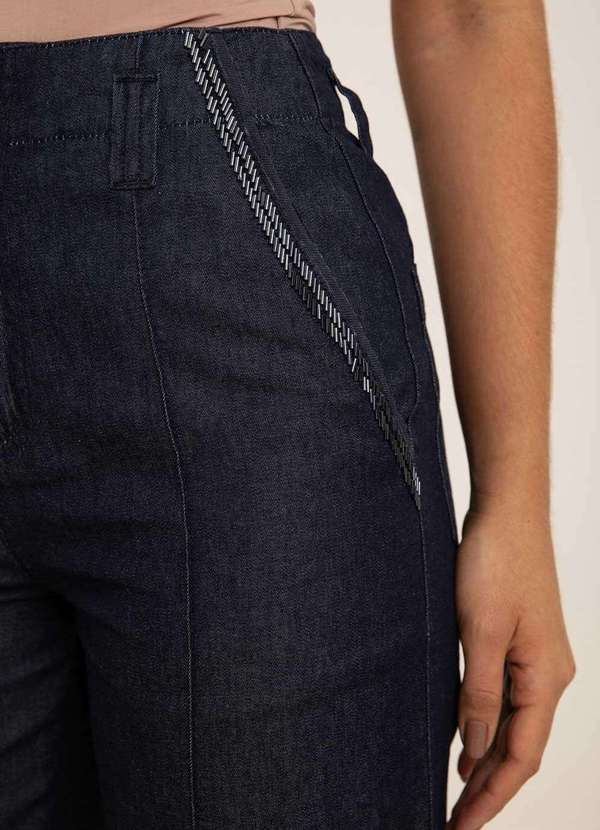 Maria.valentina - Calça Maria.Valentina Reta Alta Azul Azul 4